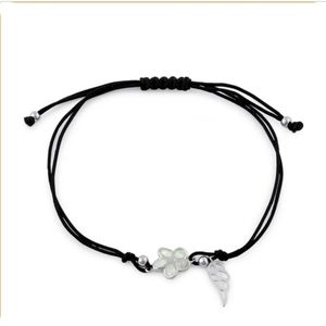 Bracelet with an Opal Flower and Angel Wing